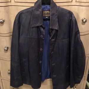 Schegge Italian purple leather blazer